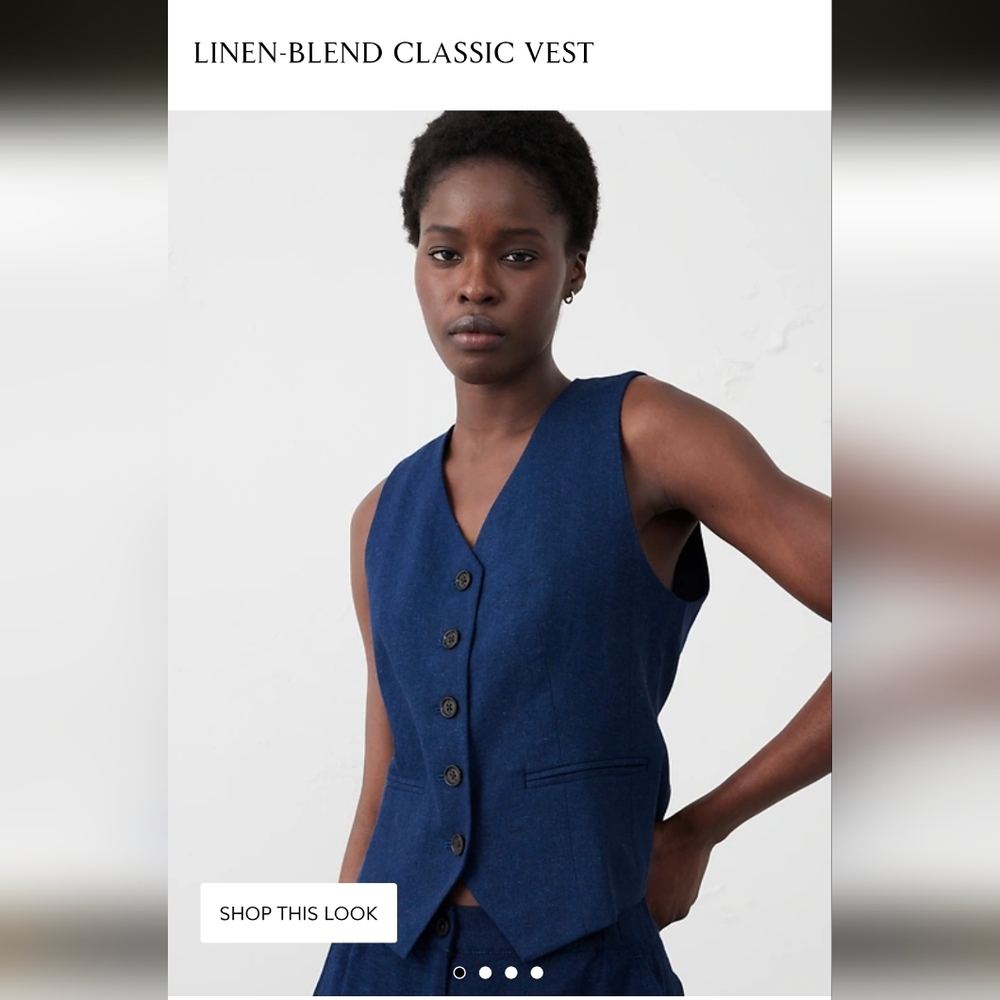 Banana Republic Factory Navy and White Striped Vest